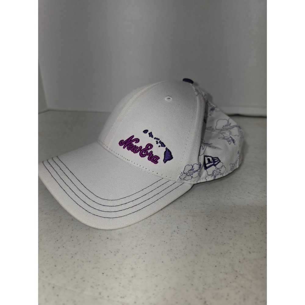 New Era 9FORTY Baseball Cap Women OSFM White Purple Hawaii Hibiscus
